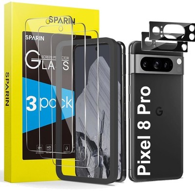 Sparin 9H Schutzset für Google Pixel 8 Pro   3 Displayschutz & 2 Kamerafolien