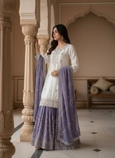 New Launch Heavy Chinnon Silk Kurta Palazzo With Dupatta For Wedding Wear