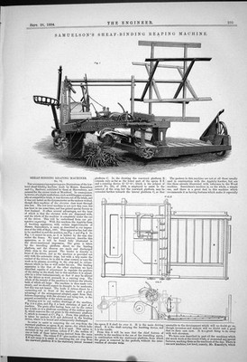 Alte *6248 Samuelson Garbenbinde Erntemaschine 1883 Abbildungen