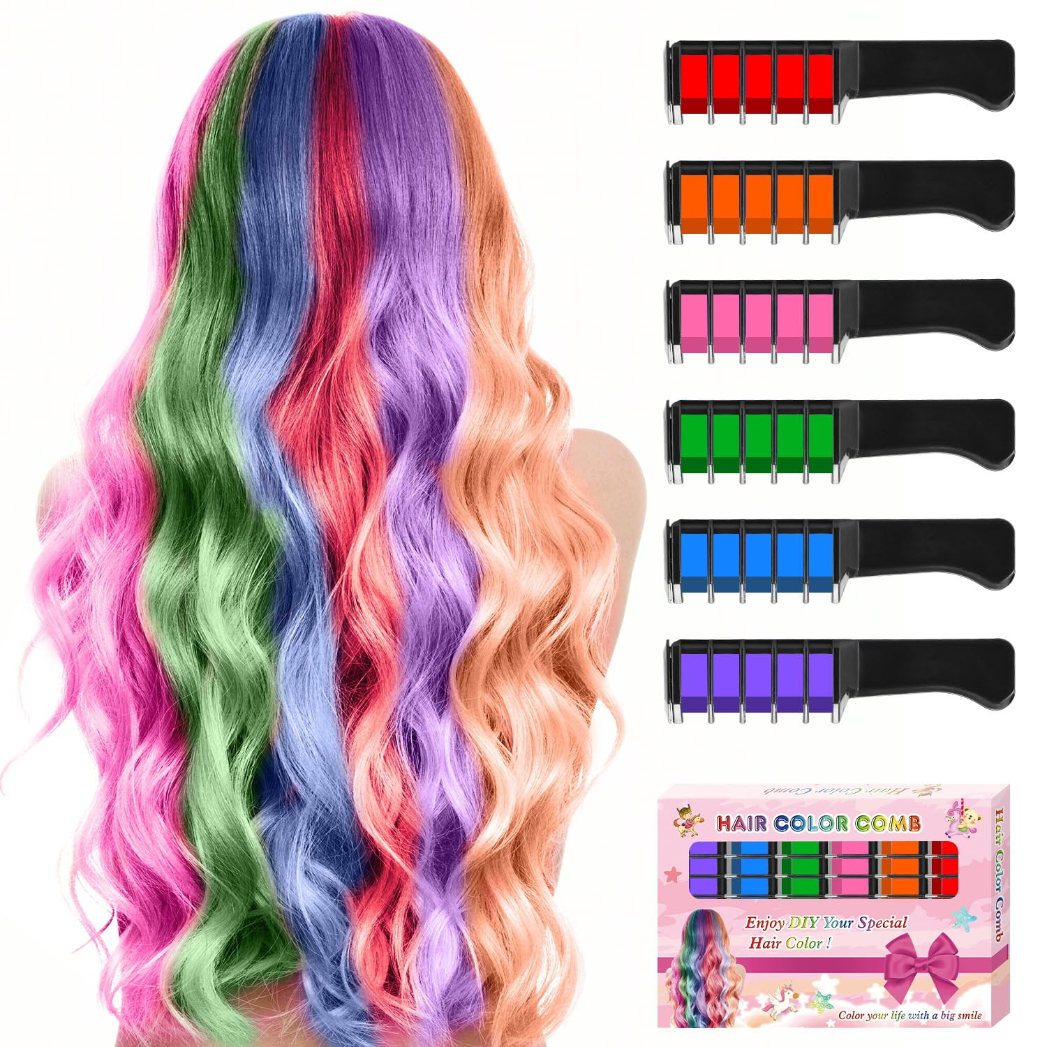 New Hair Chalk Comb Temporary Bright Washable Hair Color Dye
