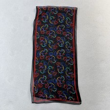 Vintage Scarf Disney Mickey Faces 44" Sheer 100 Silk