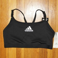 Adidas Aeroreact Light Support Sports Bra Womens L A-C Black HE9067 New