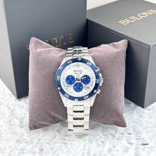 Bulova Marine Star Chronograph Silver Dial Stainless Steel Men's Watch 98B423