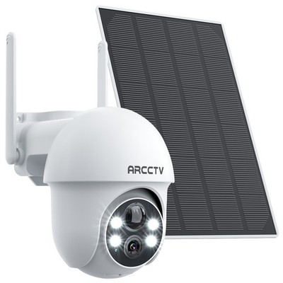 ARCCTV 4MP Wireless 5G WiFi 360°Pan-Tilt Solar Security Camera Outdoor CCTV Home