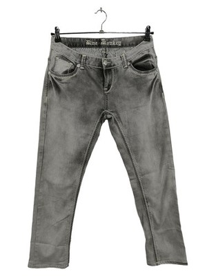 BLUE MONKEY Slim Jeans Damen Jeans Gr. DE 42 hellgrau Casual-Look