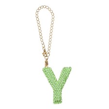 Letter Bag Charm Bling Glitter Letter Charm Initial, Green, Y Shape