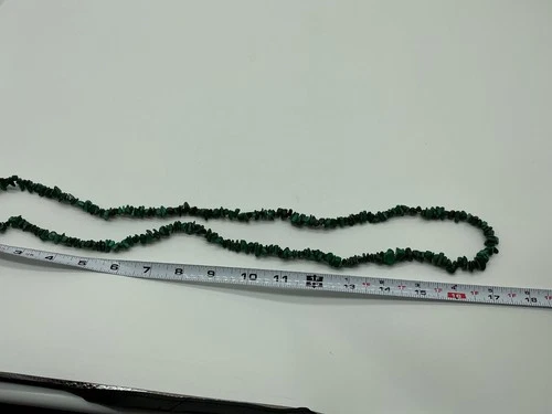 Malachite Chip Necklace Southwestern Style Green Long 32" image 2