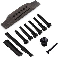 Guitar Bridge 6 String Acoustic Rosewood Bridge Saddle Nut Pins Replacement Set