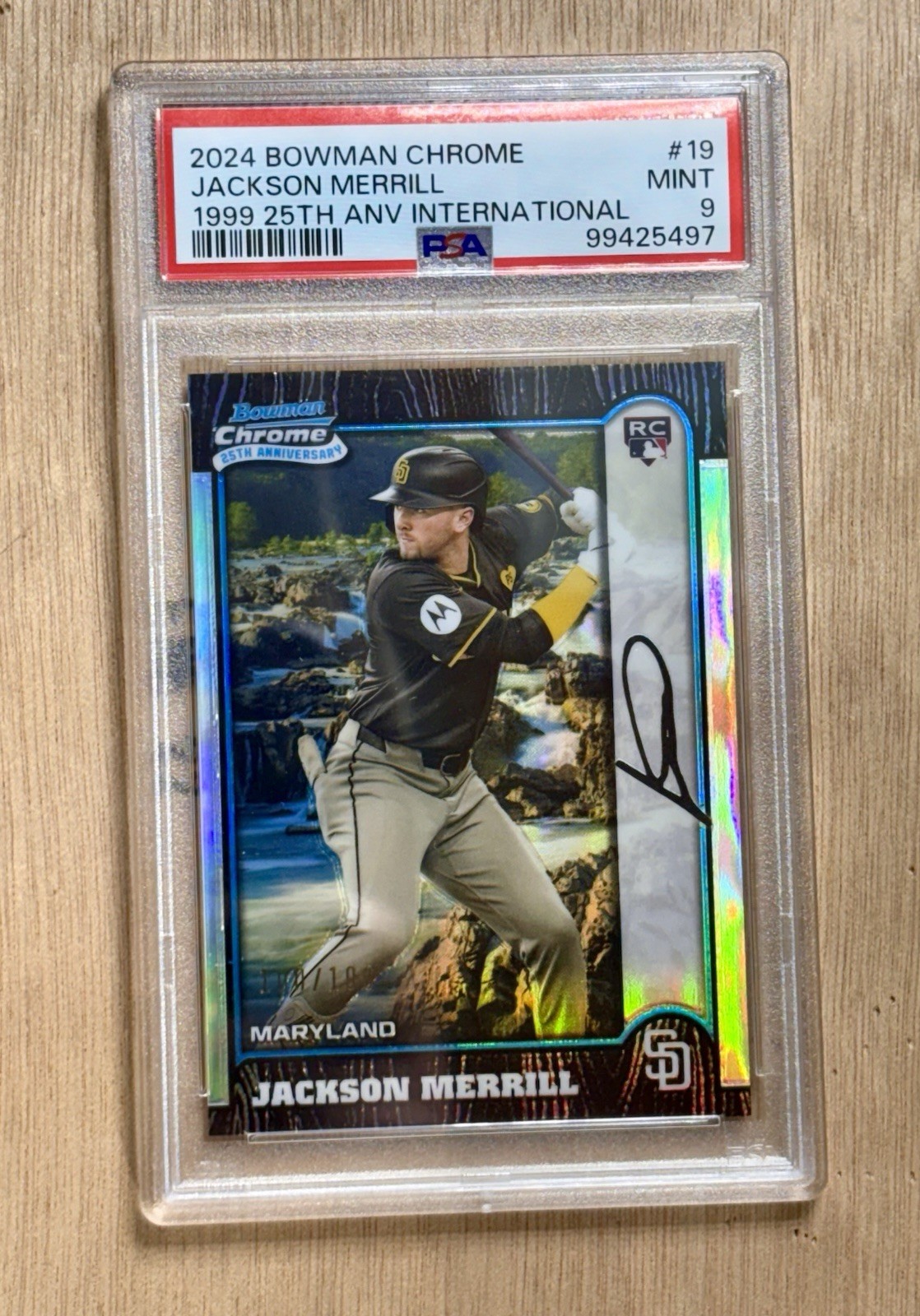 2024 Bowman Chrome - 1999 25th Anniv. International Ref Jackson Merrill 100/100