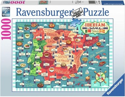 NEW Ravensburger 1000 Pieces Jigsaw Puzzle Map of Iberia Wines