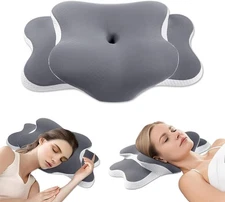 Ergo Pillow for Sleep Apnea, Neck Pain, and Snoring Relief, Cervical Contoured P