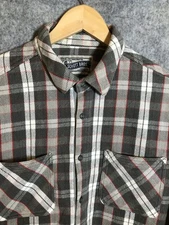 Schott Bros Shirt Mens Large Gray Red Plaid Flannel Workwear SB-13 American