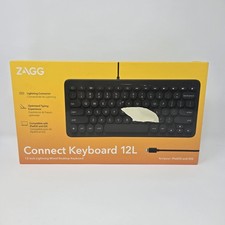 ZAGG Connect 12" Lightning Wired Keyboard iOS iPadOS Compact Tablet Keyboard OB