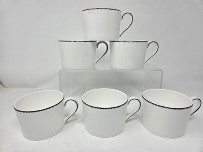 6 Wedgwood Vera Wang Blanc et Noir Flat Cups