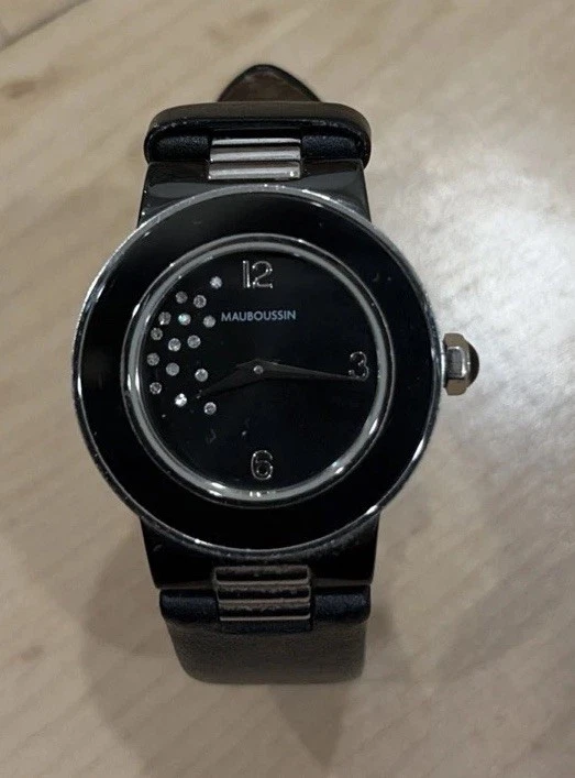 Mauboussin Fouga Womens Watch 24mm Black Dial Leather Swiss Quartz Dress Mauboussin Wristwatches for sale - eBay main image 4