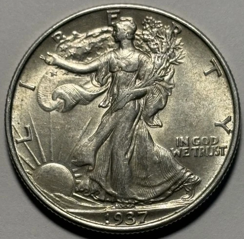 1937 Walking Liberty Half Dollar — AU Condition 🔥 Original Surfaces