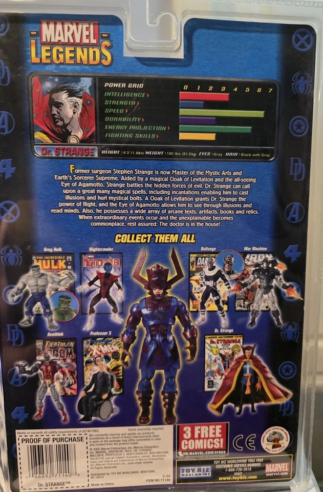 Marvel Legends DR. Figura EXTRAÑA (ToyBiz, Serie Galactus, Nueva) Foto 3 de 4