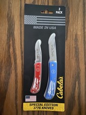 Cabela's 1776 Special Edition 2-Pack Pocket Knives Lockback Made in USA