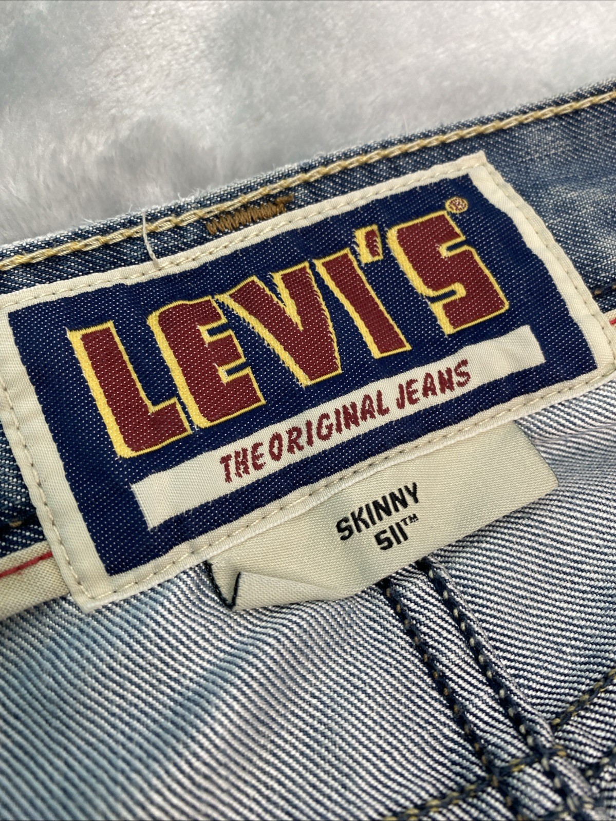 Vintage Levi’s 511 Skinny Jeans Men’s 32x30 Medium Wash Distressed Y2K 2000 image 3