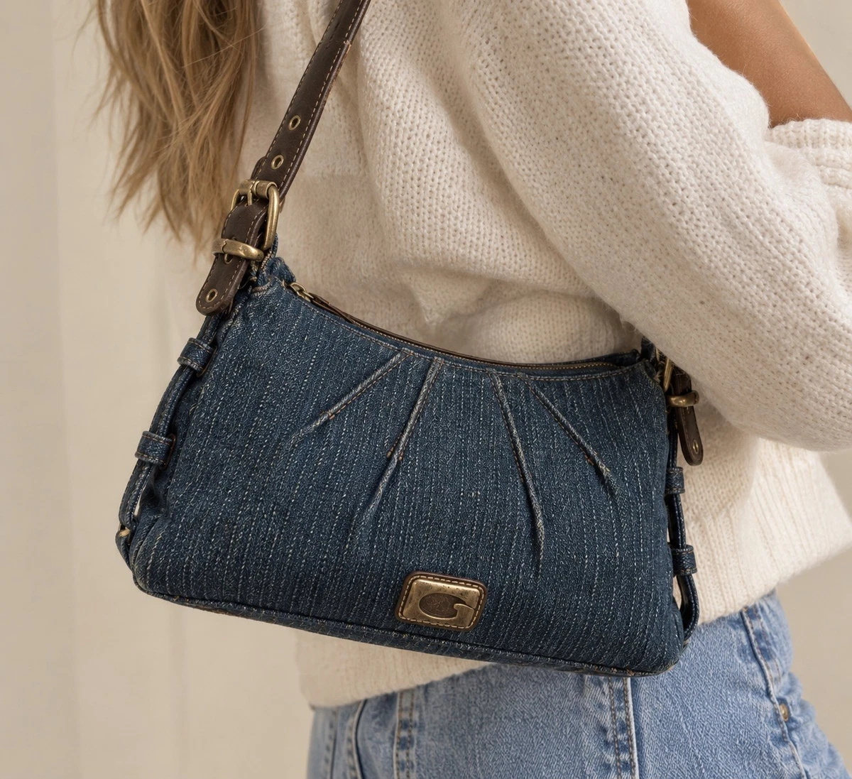 GUESS Denim Exterior Shoulder Bag Bags & Handbags for Women for GUESS Denim Exterior Shoulder Bag Bags & Handbags for Women for