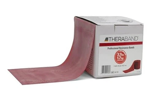 Resistance Bands, 50 Yard Roll Professional Latex Elastic Band Red - Medium