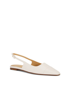 Dear Frances Tia  Leather toe cap Slingback Flats white SZ 40 NIB $530msrp