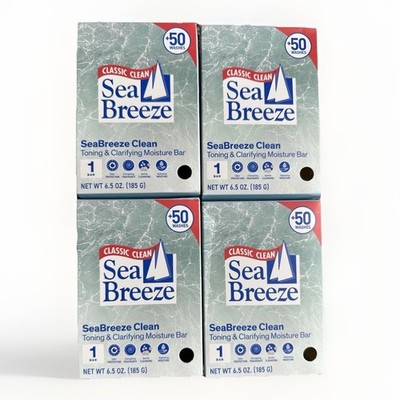 Sea Breeze Classic Clean Clarifying Moisture Bar Soap 6.5oz Lot of 4 - USA Ship