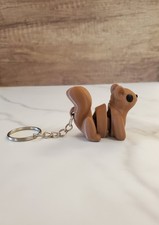 Squirrel Flexible 3D Printed Keychain Includes Metal Keyring