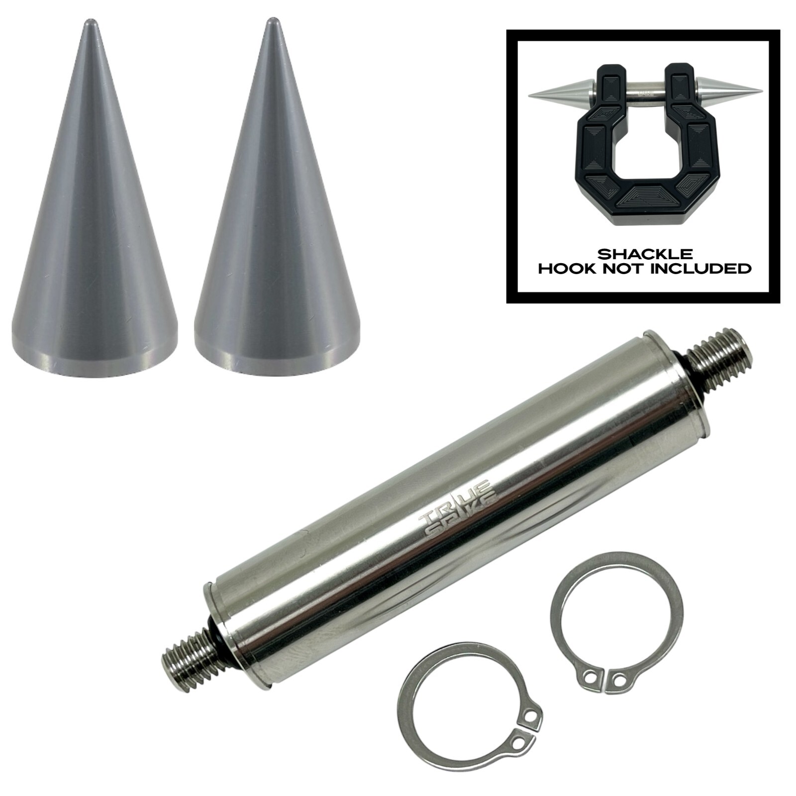 Heavy-Duty Gunmetal 3/4 Pin True Spike Bumper D-Ring Tow Shackle