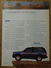 1990 MAZDA NAVAJO 4 Wheel Drive SUV Magazine Ad - It Just Feels Right