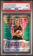 2021 Prizm WNBA Sabrina Ionescu FEARLESS GREEN PULSAR #'d/25 PSA 9 MINT #20