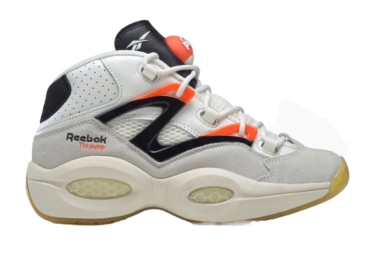 Men Reebok Question Pump Basketball Shoes Size White Black