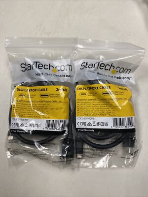 (LOT OF 2) STARTECH.COM CDP2HDMM2MB 2m USB C to HDMI Cable