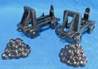 Marx Reissue Medieval Catapults X 2 w/ Rock Piles (54MM)