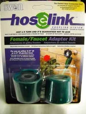 Swan Garden Hose Female Spigot Faucet Adapter Coupling System 5/8" or 1/2" ID