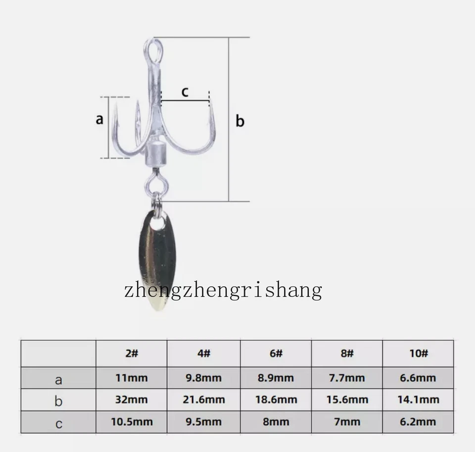 Рыболовный крючок из высокоуглеродистой стали прочный высокие частоты с лезвием спиннер приманка снасти 10 шт. - Изображение 3 из 4