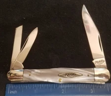 Kinfolks USA Reproduction Swell Center Whittler Knife, Imitation Pearl Handles =