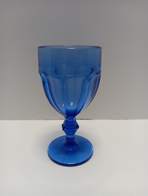 VINTAGE LIBBEY DURATUFF COBALT BLUE ICE TEA WATER GLASS GOBLET USA