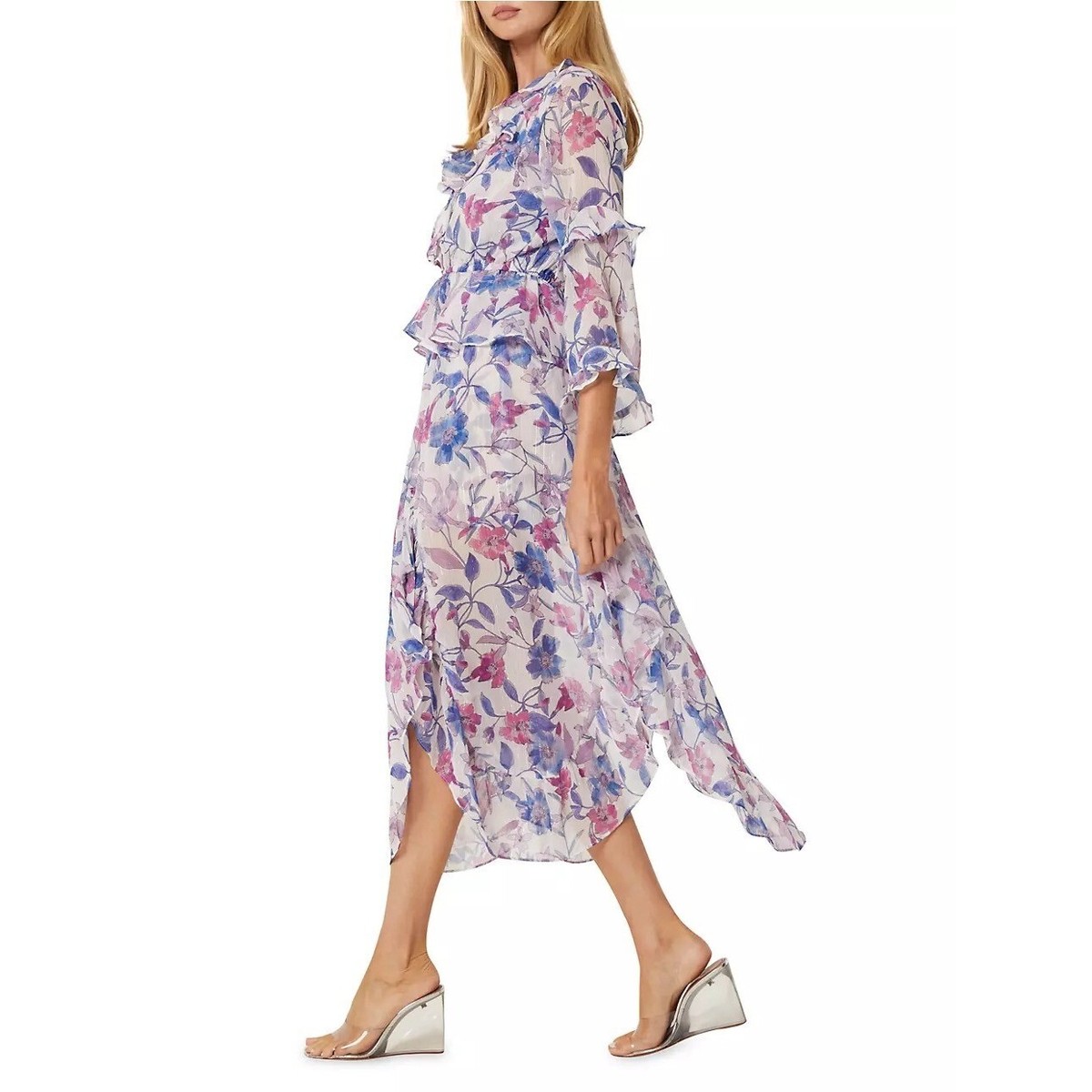 misa los angeles pink floral dress MISA Los Angeles Kidada Dress in Blushing Flora