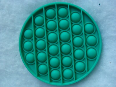 NEW Green Round Silicone Fidget Toy Stress Relief Rehab Adult/Kid Popper