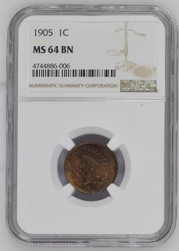 1905 NGC MS64BN  Indian cent