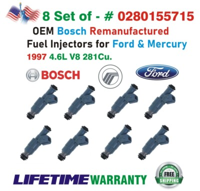 #ad NEW OEM Bosch x8 Fuel Injectors 1997 Mercury amp; Ford 4.6L V8 281 Cu. #0280155715 $249.60