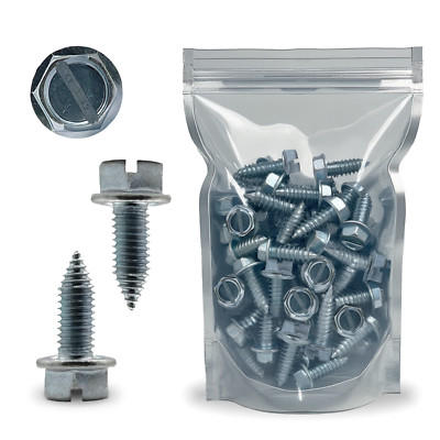 License Plate Screws - Slotted Hex Head - Metric - 6mm x 16mm (100 per box)