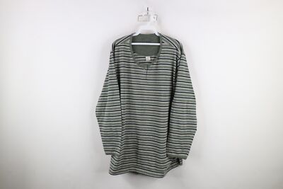 Vtg 90s Y2K Streetwear Womens 30 / 32 Faded Striped Long Sleeve Henley T-Shirt