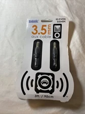 Luxtronic 3 ft (900 mm) length 0.138 inch (3.5 mm) black aux cable ss04bk 