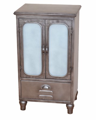 Vitrine aus Metall Metallschrank Metallvitrine Schrank Industrie Steampunk neu