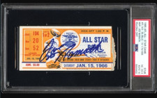 1965 AFL All-Star Game Joe Namath Signed Ticket Certified PSA 4 DNA Auto 10 HOF