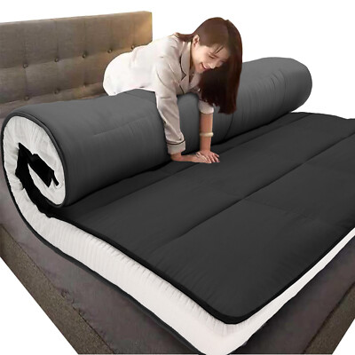 #ad Extra Thick Japanese Sleeping Floor Mattress Foldable Roll Up Futon Tatami Mat $59.97