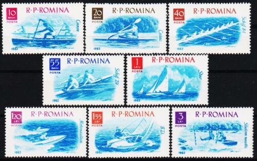 Romania 1962 Water Sports Sailing Boats Rowing Yachting Canoeing 8v MNH - Afbeelding 1 van 1
