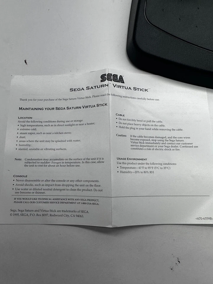 NEW SEGA Saturn Virtua Stick Arcade Joystick In Box MK-80112 Free Shipping - Image 2 of 4